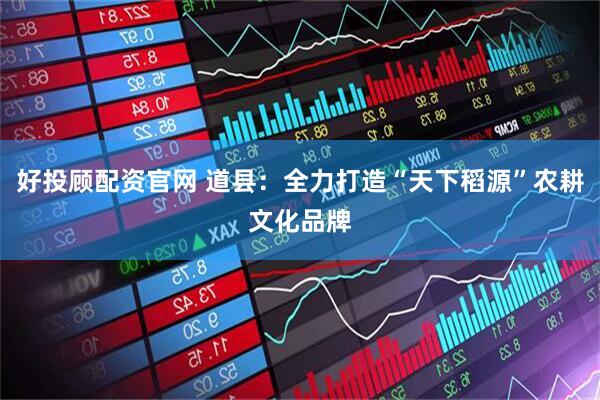 好投顾配资官网 道县：全力打造“天下稻源”农耕文化品牌