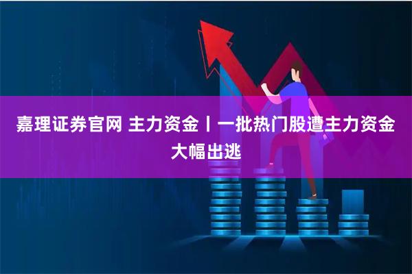 嘉理证券官网 主力资金丨一批热门股遭主力资金大幅出逃